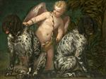 Paolo Veronese  - Bilder Gemälde - Cupid with Two Dogs