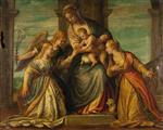 Paolo Veronese  - Bilder Gemälde - Mystic Marriage of St. Catherine and St. Agnes