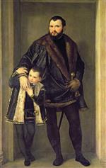 Paolo Veronese  - Bilder Gemälde - Portrait of Count Giuseppe da Porto with his Son Adriano
