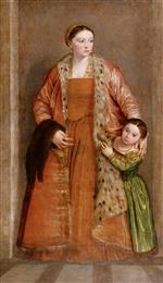Paolo Veronese  - Bilder Gemälde - Portrait of Countess Livia da Porto Thiene and her Daughter Deidamia