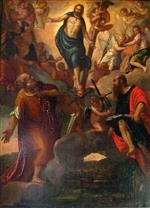 Paolo Veronese  - Bilder Gemälde - The Christ in Glory with Sts. Peter and Paul