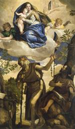 Paolo Veronese  - Bilder Gemälde - The Virgin and Child with Angels Appearing to Saints Anthony Abbot and Paul, the Hermit