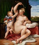 Paolo Veronese  - Bilder Gemälde - Venus Disarming Cupid