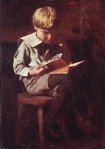 Thomas Pollock Anshutz - Bilder Gemälde - Boy Reading (Ned Anshutz)