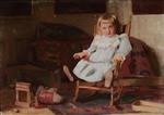 Thomas Pollock Anshutz - Bilder Gemälde - Child in a Blue Dress in a Chair