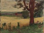 Thomas Pollock Anshutz - Bilder Gemälde - Landscape with Trees and Building