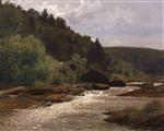 Thomas Pollock Anshutz  - Bilder Gemälde - View on an Shenandoah River