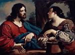 Giovanni Francesco Guercino - Bilder Gemälde - Christ and the Woman of Samaria