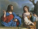Giovanni Francesco Guercino - Bilder Gemälde - Christ and the Woman of Samaritan at the Well