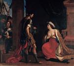 Giovanni Francesco Guercino - Bilder Gemälde - Cleopatra before Octavianus