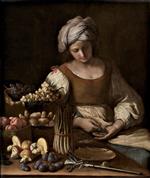 Giovanni Francesco Guercino - Bilder Gemälde - Fruit and Vegetable Seller
