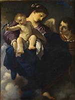Giovanni Francesco Guercino - Bilder Gemälde - Madonna and Child with a Swallow 