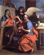 Giovanni Francesco Guercino  - Bilder Gemälde - Saint Luke Displaying a Painting of the Virgin