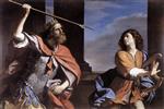 Giovanni Francesco Guercino  - Bilder Gemälde - Saul Attacking David