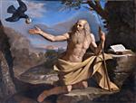 Giovanni Francesco Guercino  - Bilder Gemälde - St. Paul the Hermit being fed by the raven