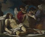 Giovanni Francesco Guercino  - Bilder Gemälde - The Dead Christ mourned by Two Angels