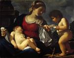 Giovanni Francesco Guercino  - Bilder Gemälde - The Virgin and Child with the Infant Saint John the Baptist