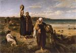 Jules Breton - Bilder Gemälde - A Spring by the Sea
