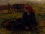 Jules Breton - Bilder Gemälde - Bergere Dans Un Pre