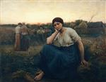 Jules Breton - Bilder Gemälde - Evening