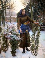 Jules Breton - Bilder Gemälde - Last Flowers