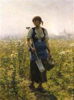 Jules Breton - Bilder Gemälde - Le Matin