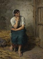 Jules Breton - Bilder Gemälde - Paysanne au repos