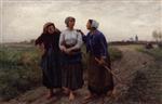 Jules Breton - Bilder Gemälde - Setting out for the Fields
