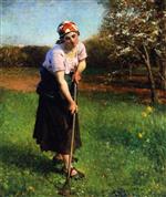 Jules Breton - Bilder Gemälde - Springtime