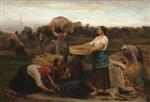 Jules Breton  - Bilder Gemälde - The Colza (Harvesting Rapeseed)