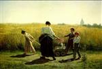 Jules Breton  - Bilder Gemälde - The Departure for the Fields