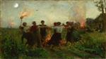 Jules Breton  - Bilder Gemälde - The Feast of Saint John