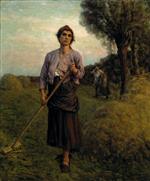Jules Breton  - Bilder Gemälde - The Gleaner