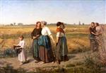 Jules Breton  - Bilder Gemälde - The Reapers