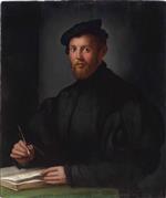 Angelo Bronzino  - Bilder Gemälde - Portrait of a Young Man with a Book