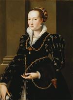 Angelo Bronzino  - Bilder Gemälde - Portrait of Laudomia de Medici