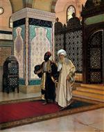 Rudolf Ernst - Bilder Gemälde - After Prayers at the Mosque