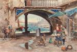 Rudolf Ernst - Bilder Gemälde - Conversat by the Bosphorus, Constantinople
