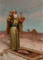 Rudolf Ernst - Bilder Gemälde - Man Praying in the Desert