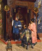 Rudolf Ernst  - Bilder Gemälde - Worshippers at a Buddhist Shrine