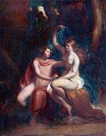 William Etty - paintings - Classical Scene with Two Figures