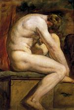 William Etty  - Bilder Gemälde - Male Nude Crouching