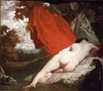 William Etty  - Bilder Gemälde - Reclining Female Nude in a Landscape