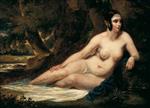 William Etty  - Bilder Gemälde - Reclining Female Nude in a Landscape