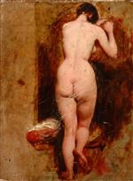 William Etty  - Bilder Gemälde - Standing Female Nude, Back View
