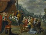 Frans Francken - paintings - Aaron receiving Gold from the Israelites-2