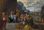 Frans Francken - paintings - Aaron receiving gold from the Israelites
