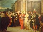 Frans Francken - paintings - Christ and the Adulteress