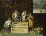 Bild:Monkeys playing backgammon