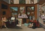 Frans Francken  - Bilder Gemälde - The Interior of a Picture Gallery-2
